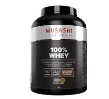 #7 Best Protein Powder - Musashi 100% Whey Protein Container